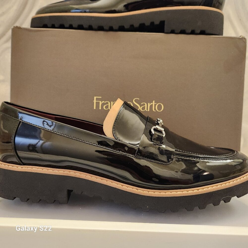 Franco Sarto "Colette" Black Patent Loafers. NIB. Size 7.5 Wide